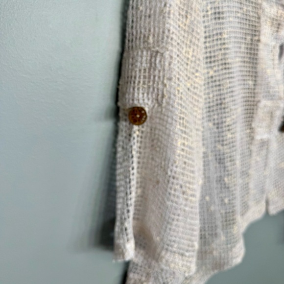 Nina Leonard Cream Knit Cardigan with Button Detail - Picture 4 of 6